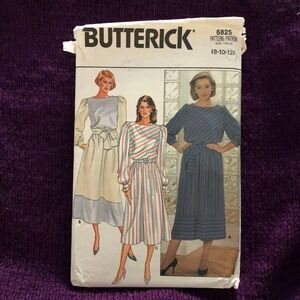 Butterick 6825 boat neck puff sleeve dress pattern